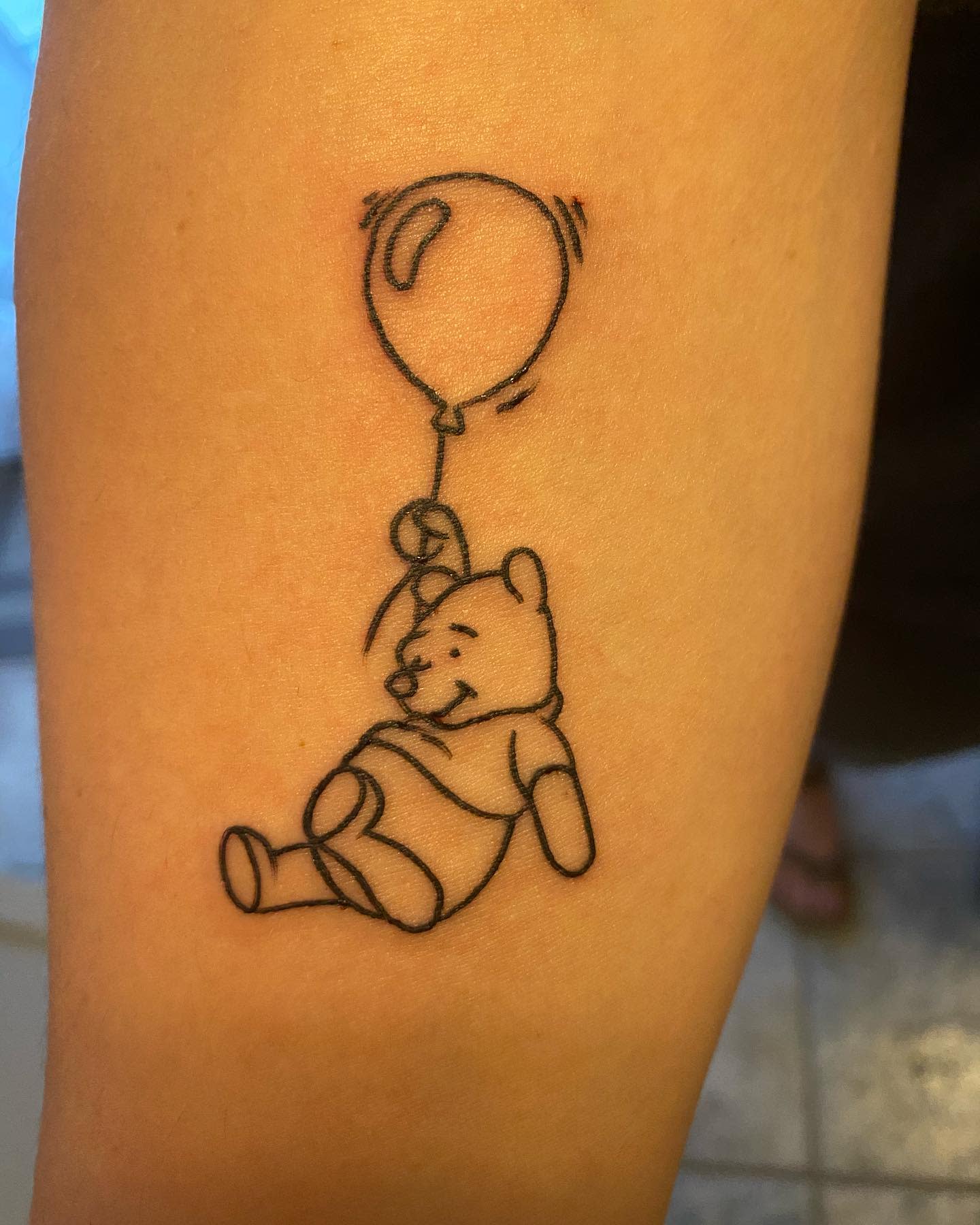 Outline Winnie the Pooh Tattoo -hcvandegrift
